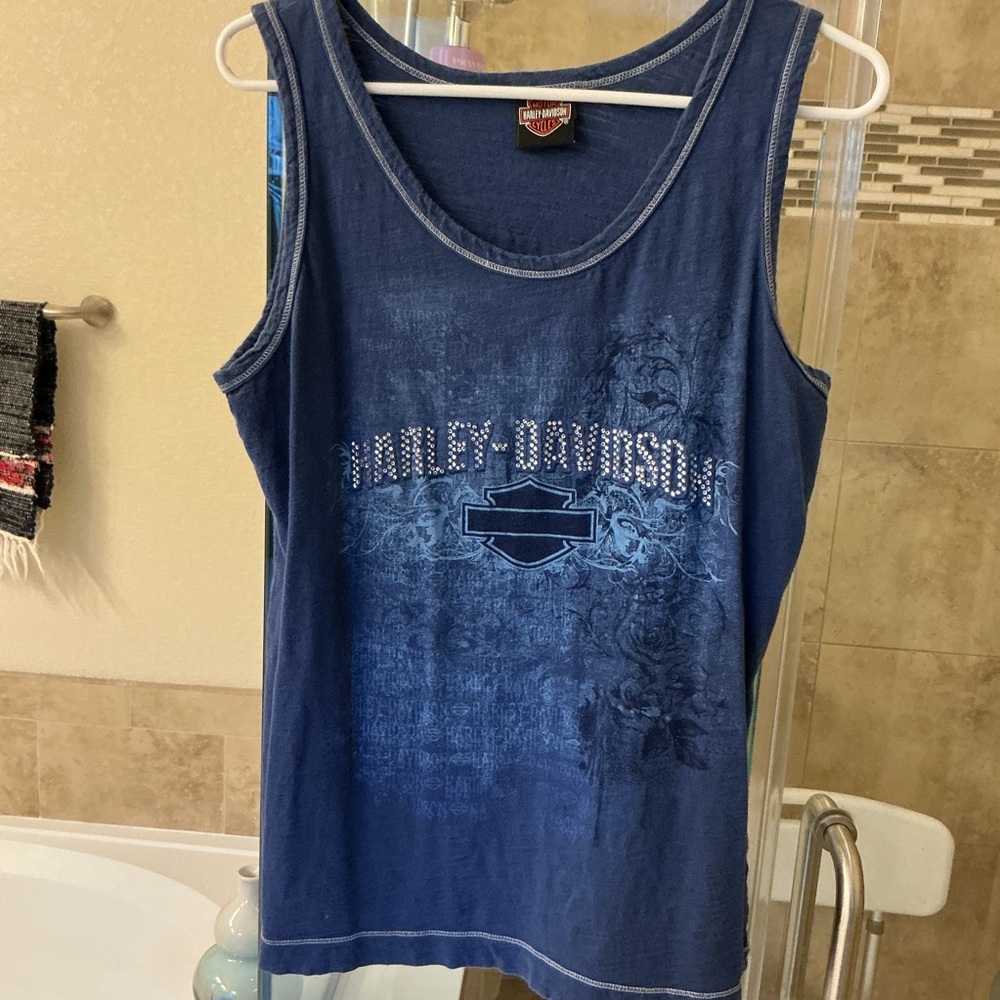 Harley-Davidson blue tank top